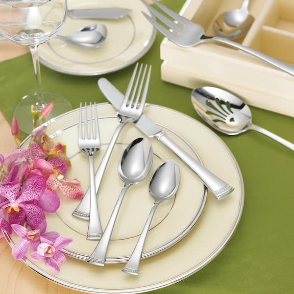 Portola 65-Piece Silver 18/10-Stainless Steel Flatware Set (Service For 12)