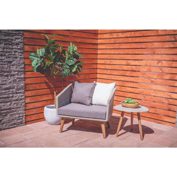 Gray Aluminum Modern Outdoor Chair (Set of 2)