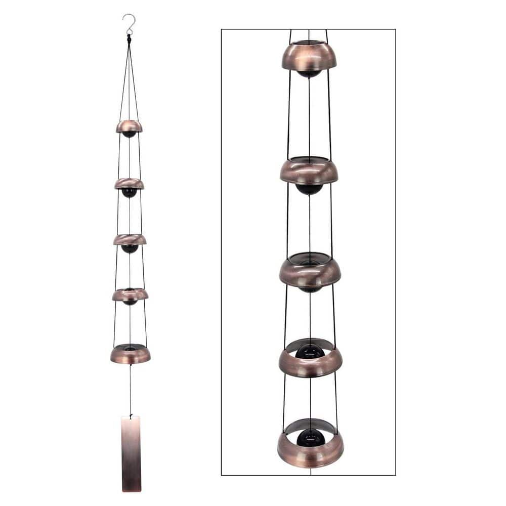 Copper Wind Chimes with 5 Bells for Outdoor Feng Shui Harmony price history on PriceWatchPro