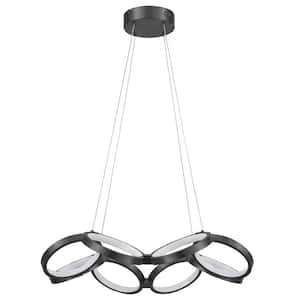 Philo 1-Light Dimmable Integrated LED Matte Black Statement Chandelier