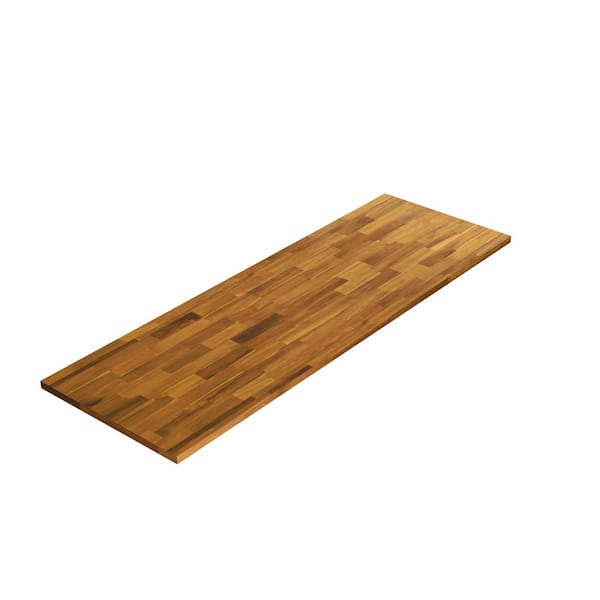 Interbuild 48 in. L x 16 in. D x 0.7 in. T, Solid Acacia Appearance Board, Golden Teak