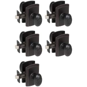 Canova Entry Door Knob Oil Rubbed Bronze Edged (5-Pack)