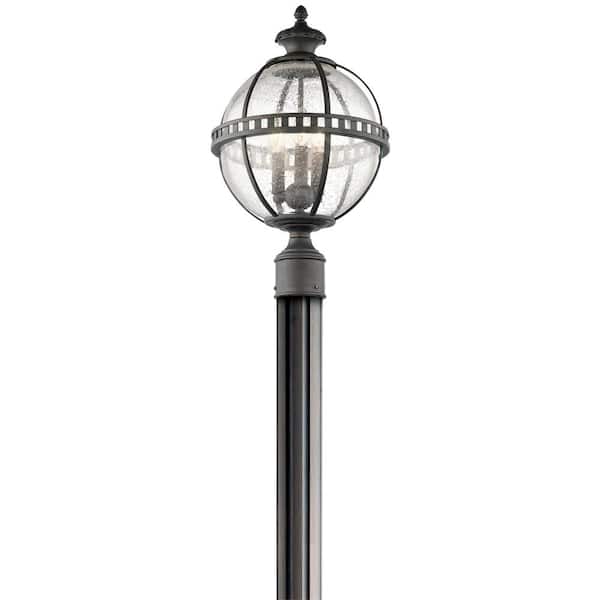 KICHLER Halleron 3-Light Londonderry Aluminum Hardwired Waterproof Outdoor Post Light with No Bulbs Included (1-Pack)