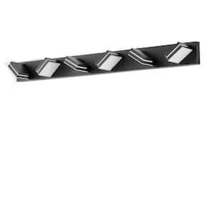 47 in. W 6-Lights LED Vanity Light for Bathroom, Black Wall Sconce Over Vanity Mirror, Cool White 6000K