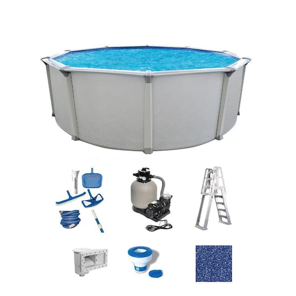 AQUARIAN Huntington 15 ft. Round 54 in. Deep Above Ground Hard Sided Standard Pool Package