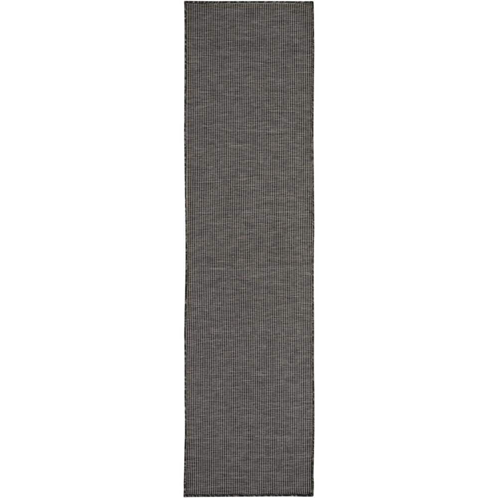 Charcoal Flat Woven Synthetic Runner Rug 2'2" x 8'0"