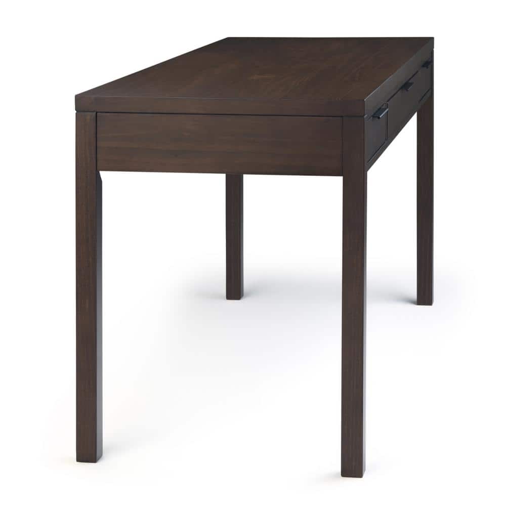 Hollander Warm Walnut Solid Pine 60" Home Office Desk with Keyboard Tray