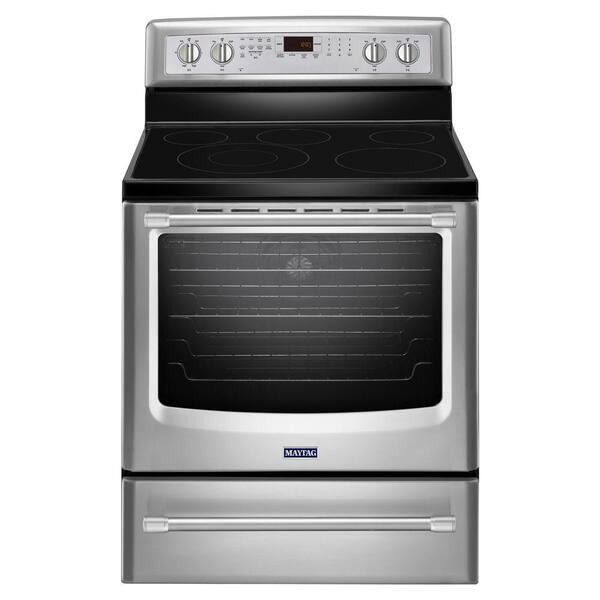Maytag 30 in. 6.2 cu. ft. Electric Range with Self-Cleaning Convection Oven in Stainless Steel