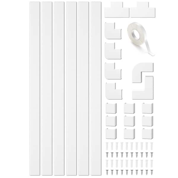 White 157 in. x 0.95 in. W x 0.55 in. H Wire Covers for Cords on Wall, Premium Cable Management  Cord Covers for Wires