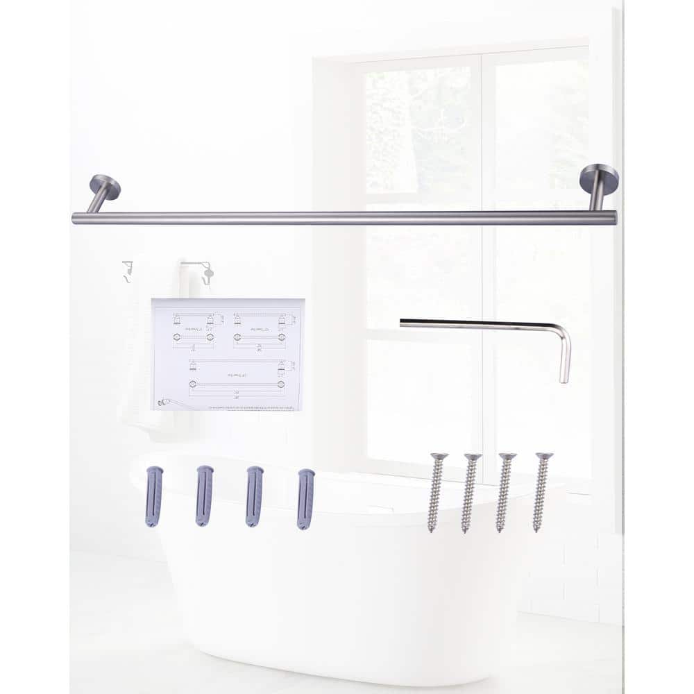 Brushed Nickel Stainless Steel 32" Wall Mounted Double Towel Bar