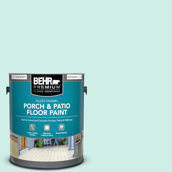 BEHR PREMIUM 1 gal. #490A-1 Teal Ice Gloss Enamel Interior/Exterior Porch and Patio Floor Paint