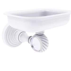 Pacific Grove Wall Mounted Soap Dish Holder with Twisted Accents in Matte White