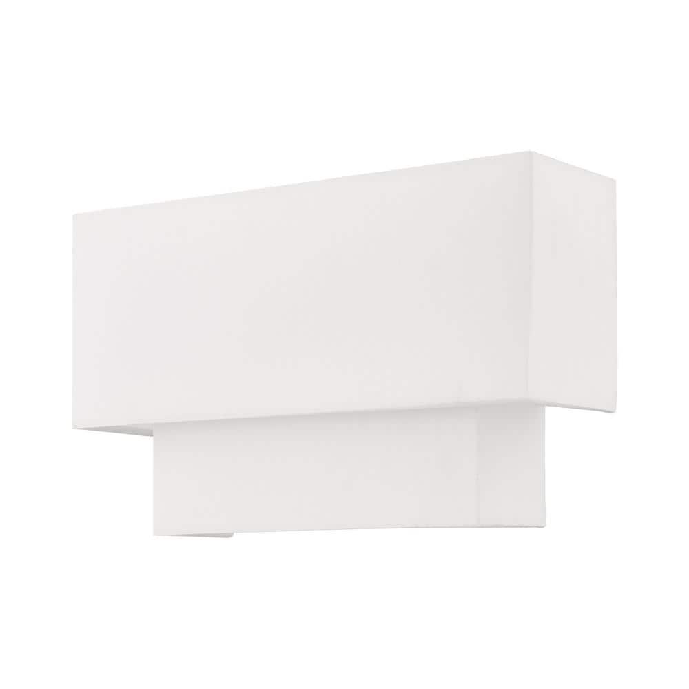 Swaney Brushed Nickel 2-Light Dimmable Fabric Shade Sconce