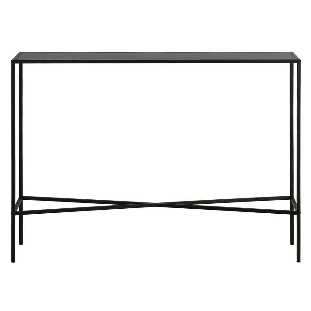 Henley 42" Blackened Bronze Metal and Glass Console Table