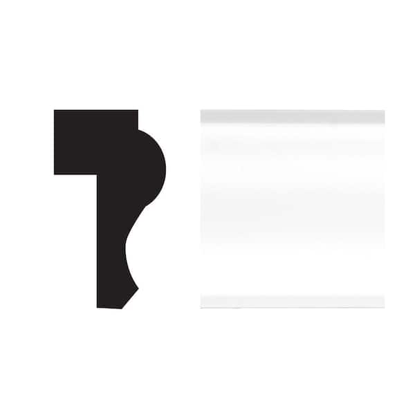 5262 9/16 in. x 1-1/8 in. x 8 ft. PVC Composite White Ply Cap Molding