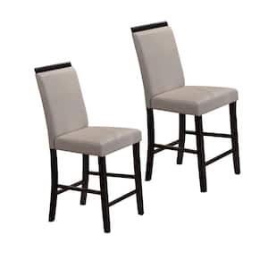 Finish Gray Material Faux Leather Counter Height Parson Chair Set of 2 Dimensions: 20 in. W x 17 in. L x 42 in. H