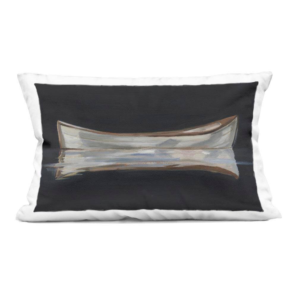 Dark Canoe Reflection Black Print Zipper Polyester 14 in. X 20 in. Throw Pillow price history on PriceWatchPro
