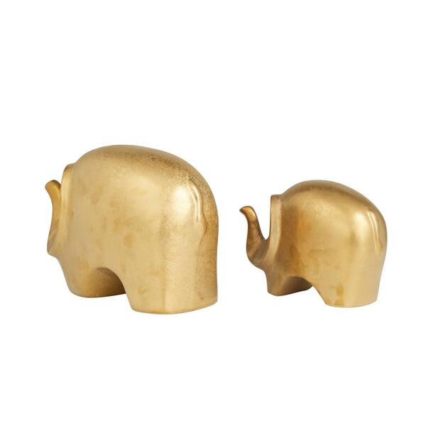 Litton Lane Gold Polystone See No Evil Monkey Sculpture (Set of 3) 98686 -  The Home Depot