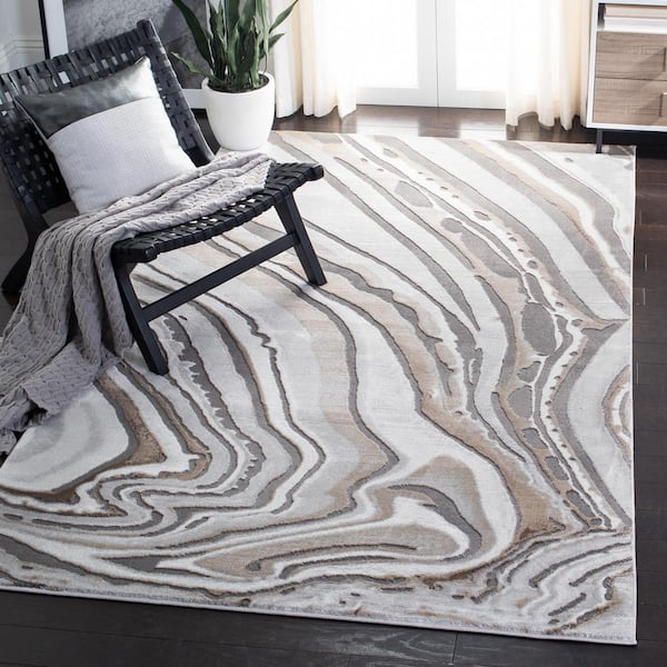 Craft Gold/Gray 5 ft. x 8 ft. Abstract Area Rug