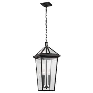 Regence 26 in. 2-Light Olde Bronze Traditional Outdoor Porch Hanging Pendant Light with Clear Glass (1-Pack)
