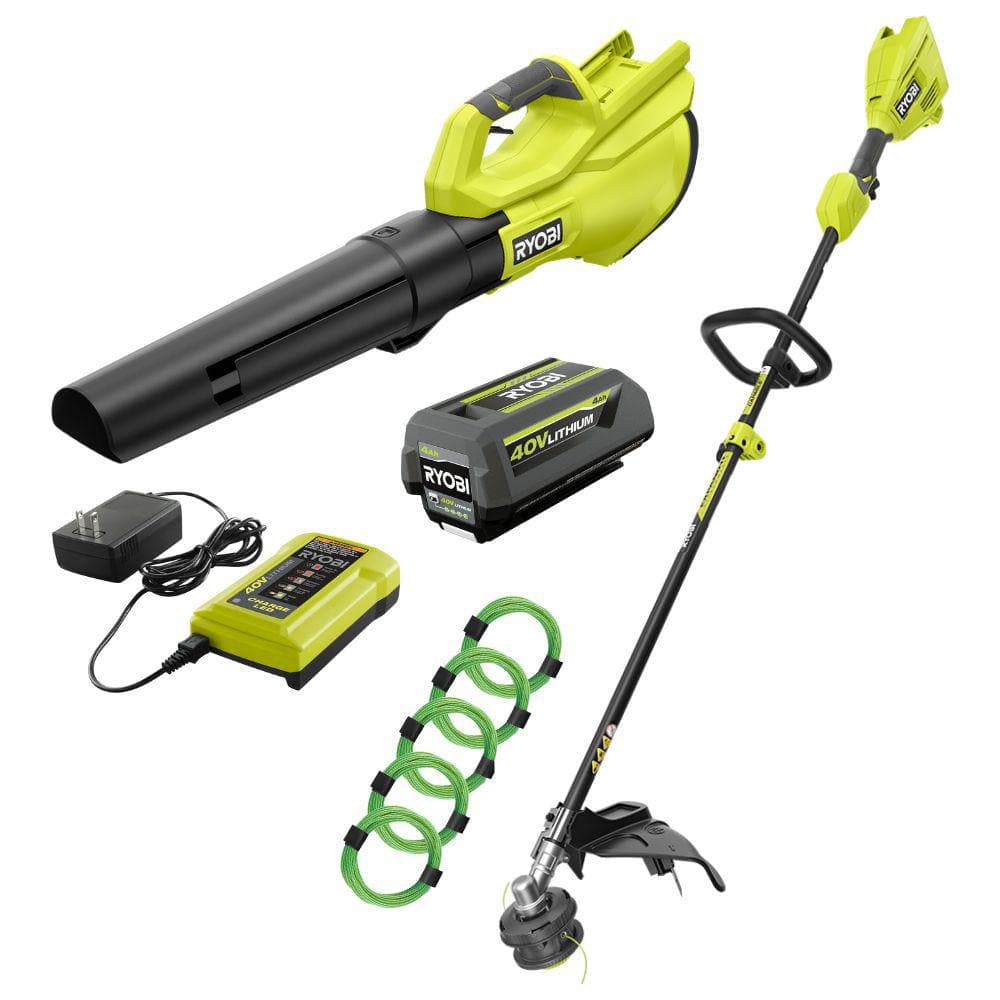 RYOBI 40V Cordless Attachment Capable String Trimmer, 550 CFM 120