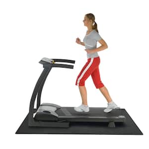 Treadmill Mat 3/16 in. x 48 in. x 78 in. Black Heavy-Duty Fitness Equipment Mat