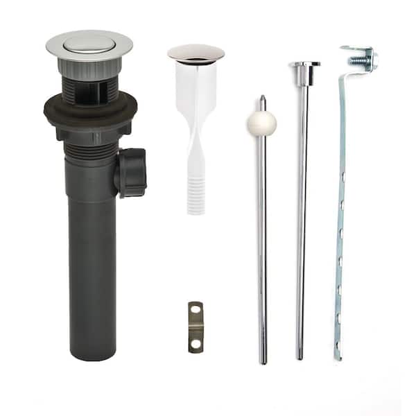 PF WaterWorks ClogFREE Never Clog Pop-Up Drain, Magnetic Stopper, Gray ABS Body w/ Overflow, 1.6-2" Sink Hole, Chrome