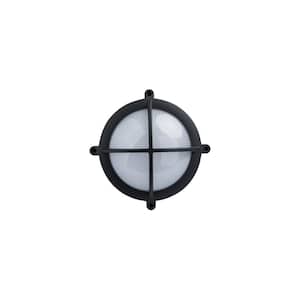 1-Light Black Outdoor LED Wall Mount Lantern Sconce with CCT