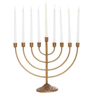 14 in. Bronze Metal Layered Arch Candelabra with Textured Base