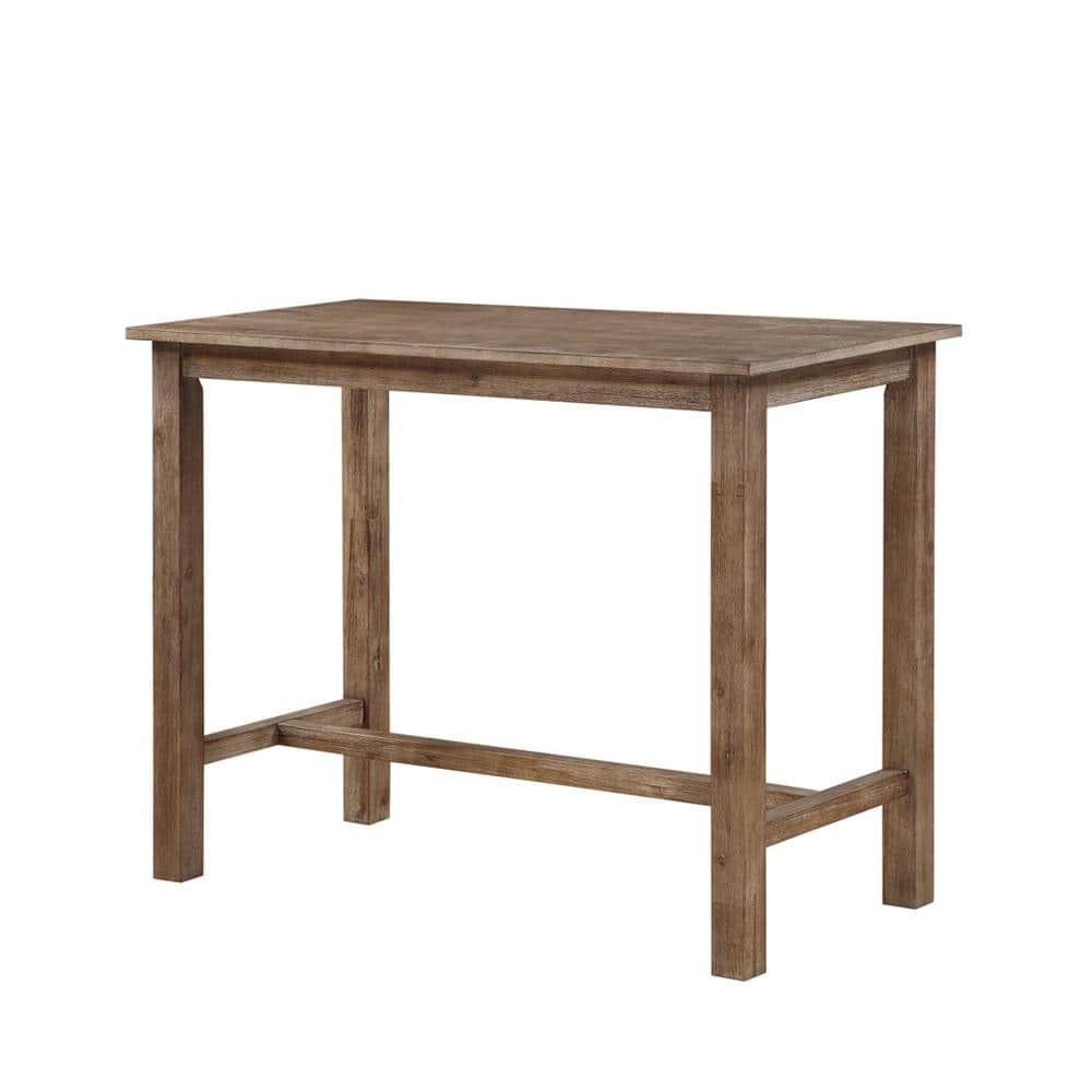 Barnwood Wire-Brush Reclaimed Wood Counter Height Pub Table