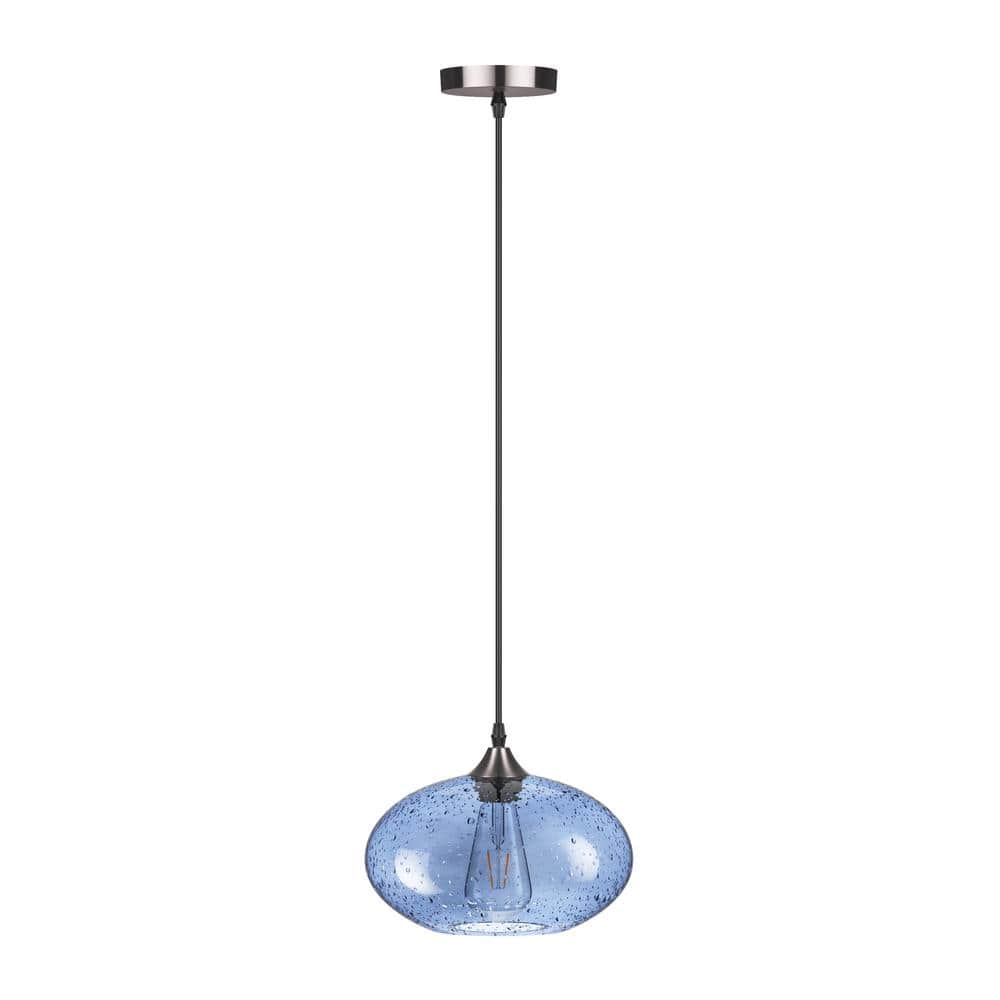 1-Light Modern Nickel Shaded Pendant Light Fixture Vintage Hanging Lights w