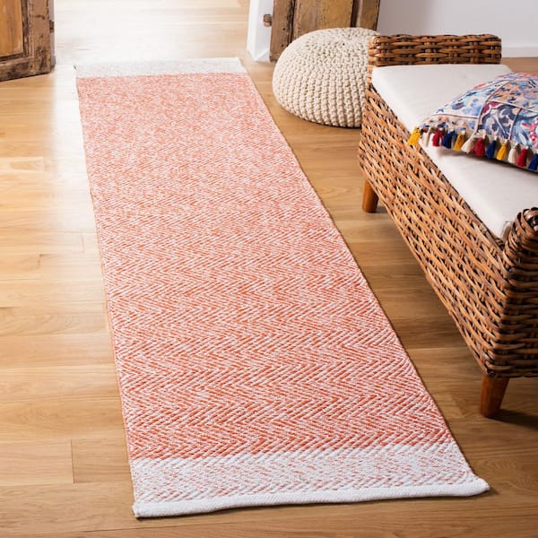 Nantucket 2 ft. x 8 ft. Ivory/Rust Herringbone Marle Runner Rug
