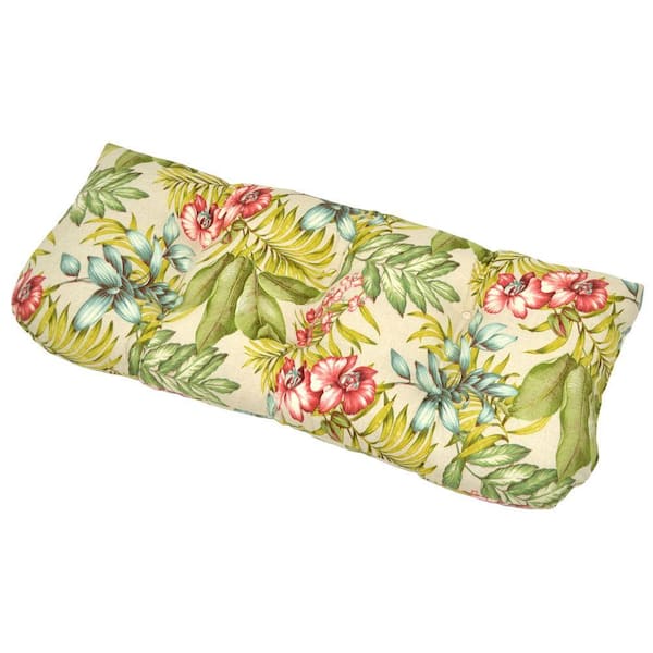 Plantation Patterns Santa Cruz Tropical Tufted Outdoor Bench Cushion-DISCONTINUED