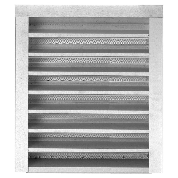 Gibraltar Building Products 18 in. x 24 in. Rectangular Silver Galvanized Steel Built-in Screen Gable Louver Vent