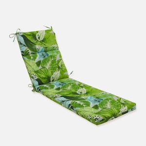 Floral 21 x 28.5 Outdoor Chaise Lounge Cushion in Green/Blue Lush Leaf