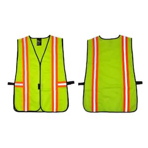 Lime Green All Industrial Safety Vest with Reflective Strip Neon