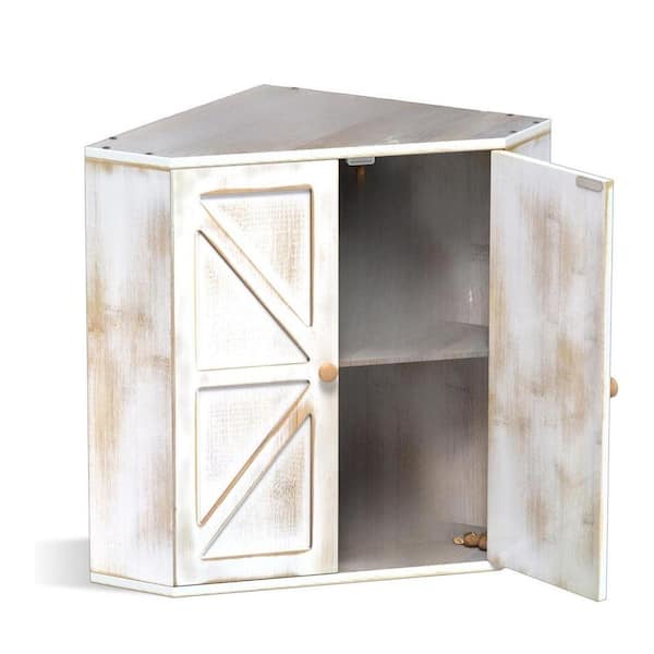 1-Piece Large Capacity Bamboo Corner Bread Box Set with Double Layer Storage and Magnetic Door for Kitchen Counter