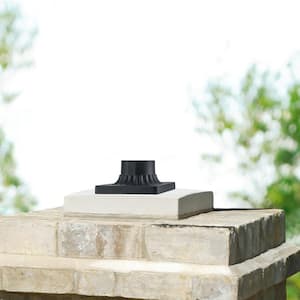 Canby 5.5 in. Black Square Pier Mount Base for 3 inch Post Top Mounts