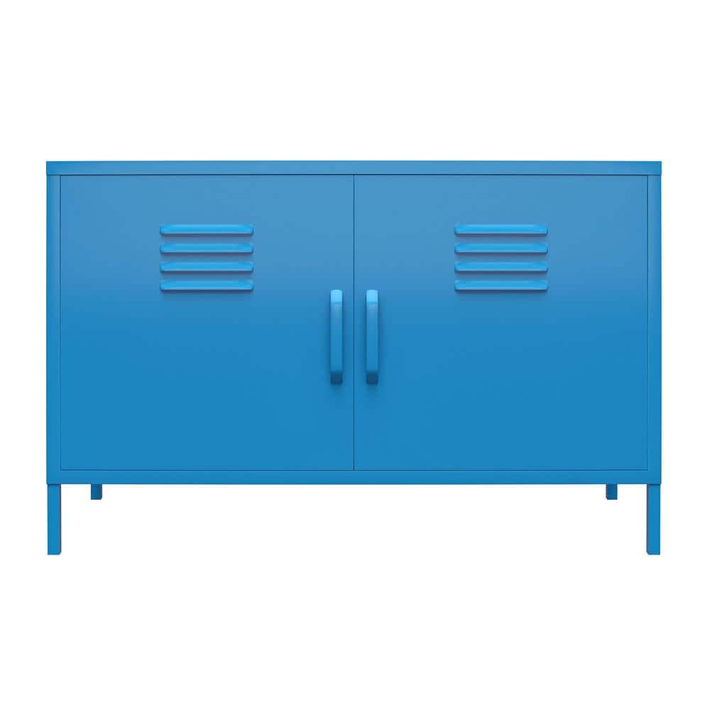 Bright Blue Metal Locker Accent Cabinet with Adjustable Shelving