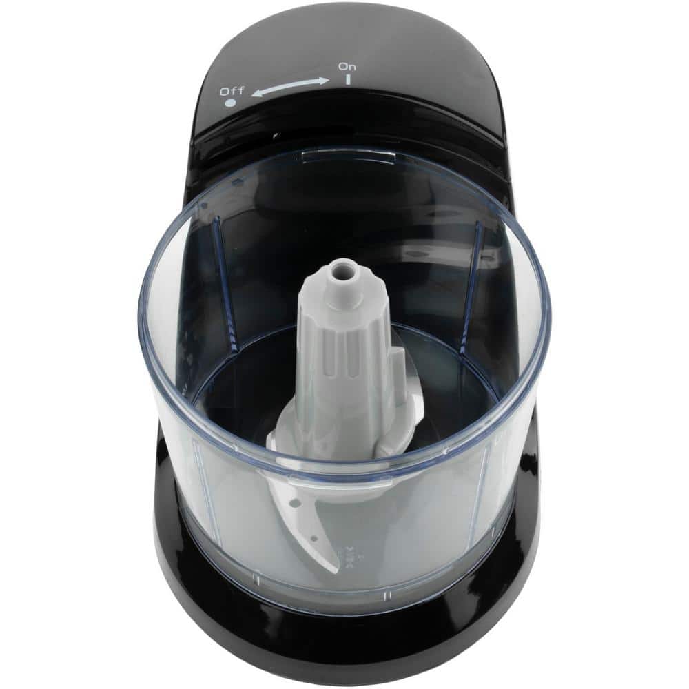 Black Compact 1.5-Cup Mini Food Processor with Stainless Steel Blades