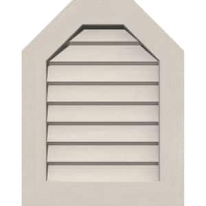 21 in. x 17 in. Octagon Primed Smooth Pine Wood Built-in Screen Gable Louver Vent