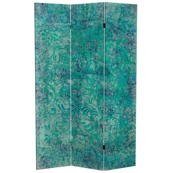 RED LANTERN 6 ft. Tall Reflection Canvas 3-Panel Room Divider