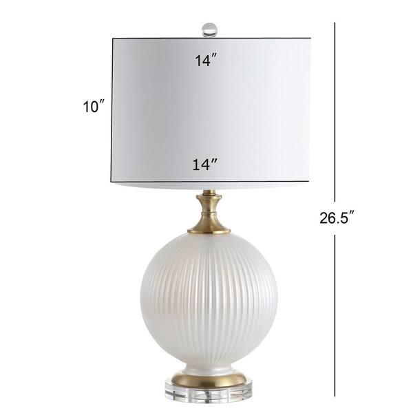 Jonathan Y Lucette 26 5 In White Glass Crystal Led Table Lamp Jyl2074b White Glass Crystal Led Table Lamp Jyl2074b, Best Lampshade For Crystal Lamp