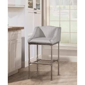 Dillon Metal 35.25 in. Textured Silver Counter Height Stool