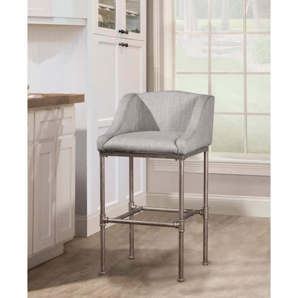 Hillsdale Furniture Dillon Metal 35.25 in. Textured Silver Counter Height Stool