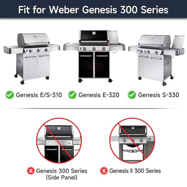Porcelain-Enameled Flavorizer Bars and Heat Deflectors Replacement for Weber Genesis 300 Series(7-Pack)