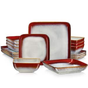 Stern 16-Piece Red Stoneware Dinnerware Set (Service for 4)