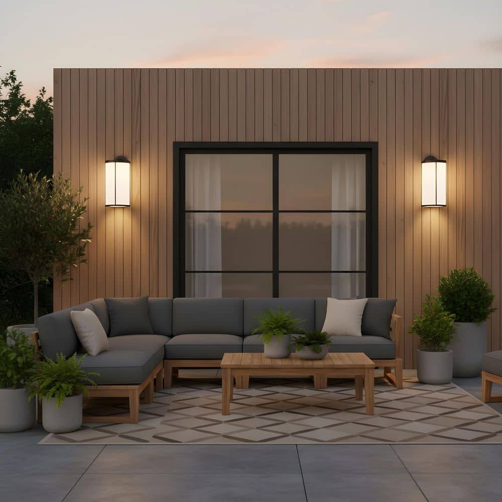 Luning Extra Large 18.5 in. Antique Bronze with Frosted Glass Outdoor Hardwired Wall Lantern Sconce w/ No Bulb Included price history on PriceWatchPro