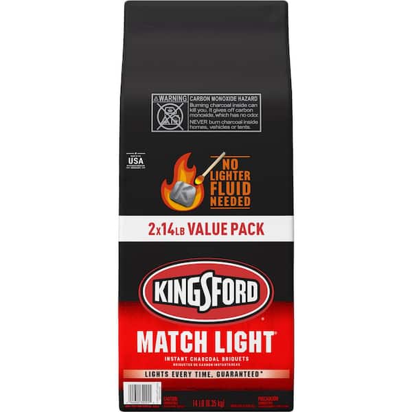 Kingsford 14 lbs. Match Light Instant BBQ Smoker Charcoal Grilling  Briquettes (2-Pack) 4460032160 - The Home Depot
