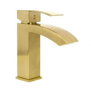 Marella Single-Handle Single-Hole Bathroom Faucet in Brushed Gold